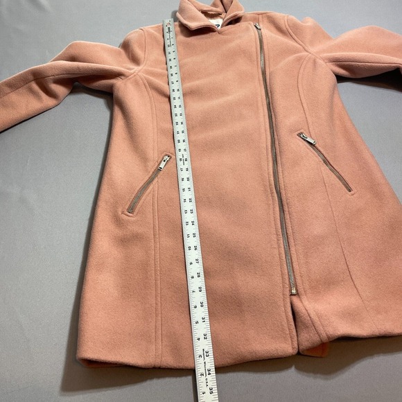 Old Navy Pea Coat Womens Large Pink Zippered Collared Preppy Modern Outerwear - Picture 6 of 7